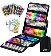 TANMIT Glitter Gel Pens, 160 Pack Glitter Pen with Case for Adults Coloring Books, Artist Colored...
