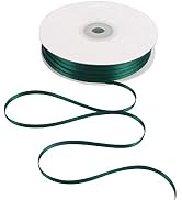 HUIHUANG Solid Color Satin Ribbon 1/8 inch x 100 Yards Roll Ribbon for Crafts (Forest Green)