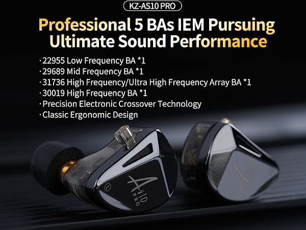 kz as10 pro iem earphones