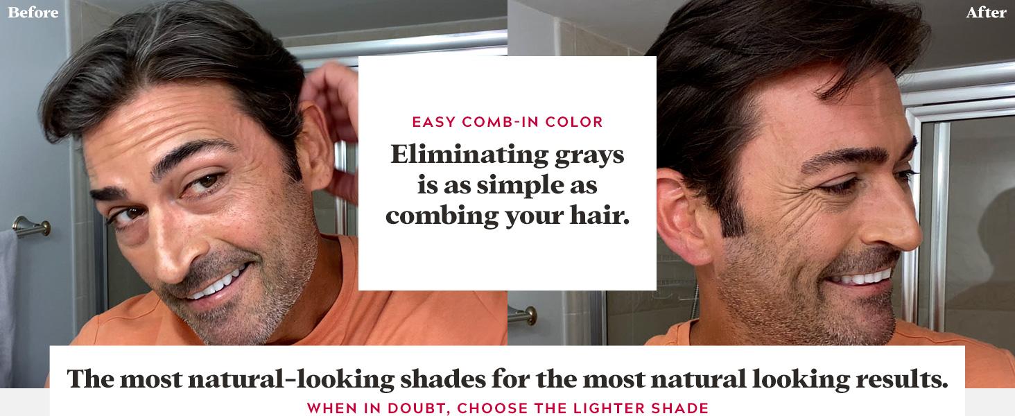 Easy Comb-in Color: Eliminating grays is as simple as combing your hair.