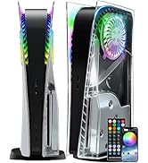 Joso Faceplate for PS5 Disc Edition, Anti-Scratch Dustproof Case Replacement with RGB Ring, Cover...