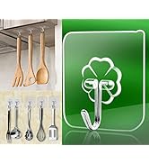QUALIALL 33lbs Ceiling Wall Hooks, Premium Acrylic Self Adhesive for Heavy Duty Hanging, Clear, R...