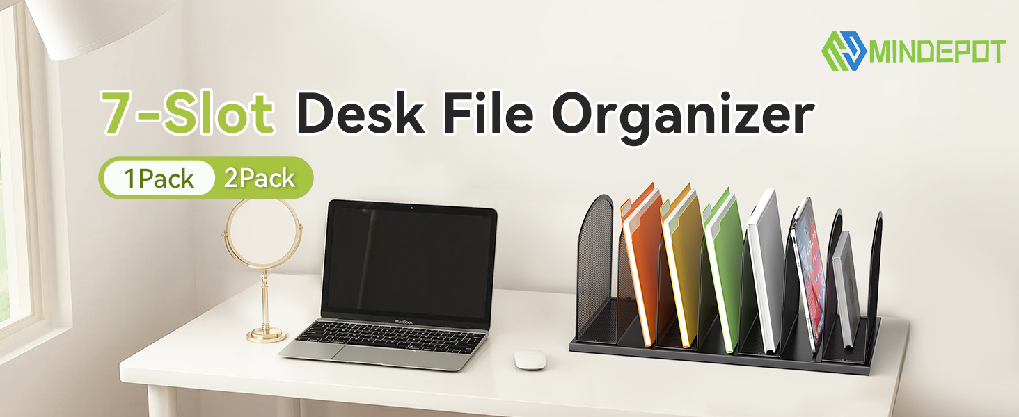 7 section desk file organizer sorter