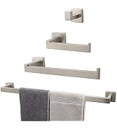 TocTen 4 PCS Bathroom Hardware Set 304 Thicken Stainless Steel- Square Towel Rack Set Include 24"...