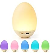 Ddlisu Egg Light for Nursery, Stepless Dimming, Warm White & 7 RGB Colors, Rechargeable Portable ...