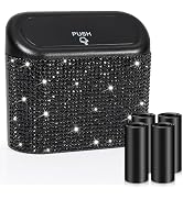Accmor Bling Car Trash Can with Lid, Mini Auto Garbage Storage Bin with 60pcs Garbage Bags, Spark...