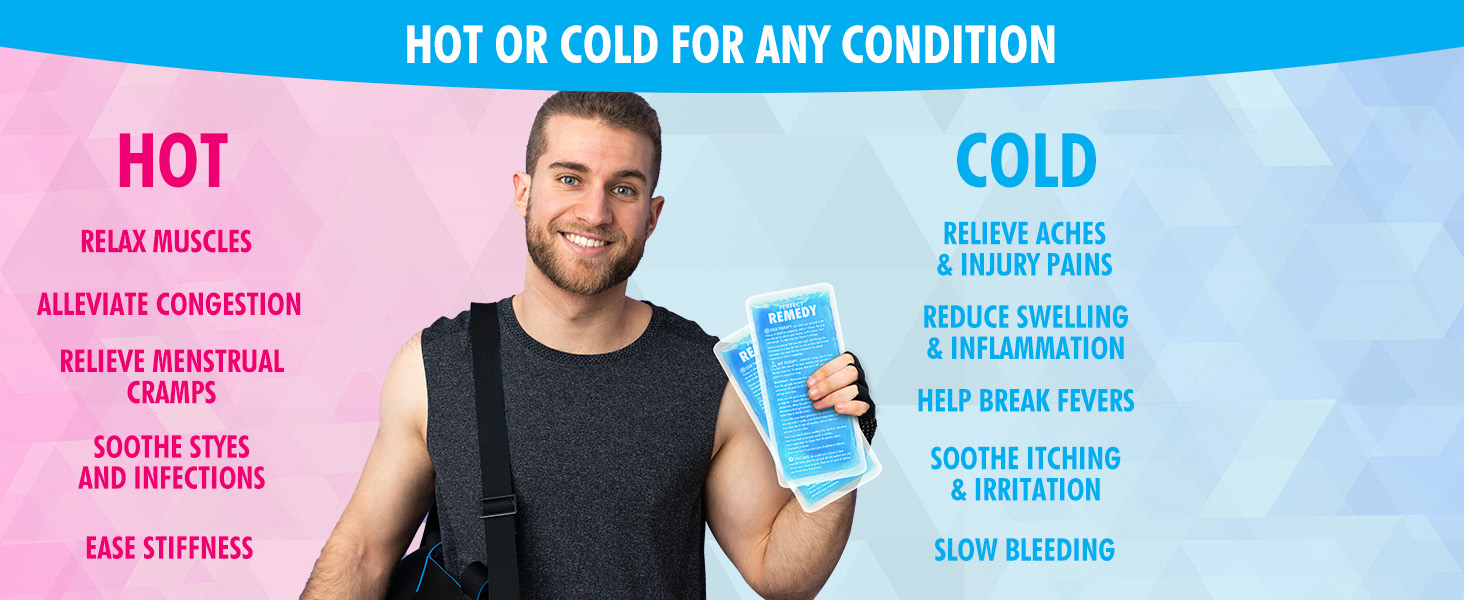 Cold packs reduce inflammation, while hot compresses ease muscle tension and promote healing.