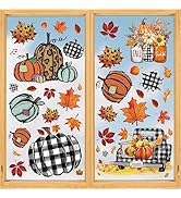 Horaldaily 108 PCS Fall Window Cling Sticker, Thanksgiving Autumn Harvest Colorful Pumpkin Truck ...