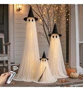 Halloween Decorations Outdoor 3 Pack Lighted Ghost-Family with Timer Remote | 6FT, 5FT & 2.6FT Ha...