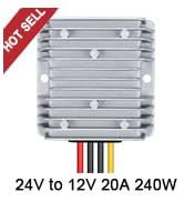 BIRITALO Voltage Converter DC 24V Step Down to DC 12V 20A 240W Waterproof Reducer Transformer Mod...