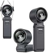 KIMMOO 3-in-1 Portable Handheld Turbo Fan-100 Speeds, 10800 RPM, 12Hrs Cooling, Digital Display, ...