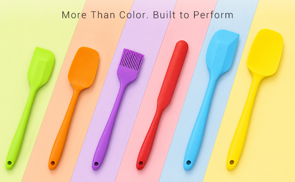 colorful silicone kitchen utensils set
