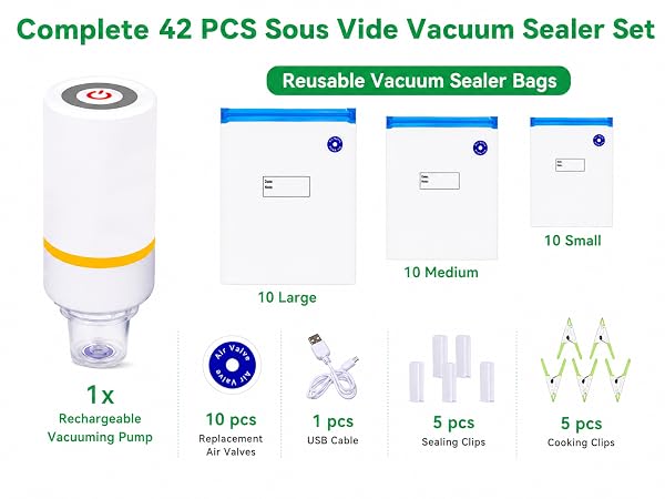 42pcs Sous Vide Vacuum Sealer Set
