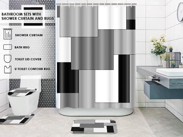 bathroom curtains shower set