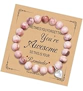 Zerobe Heart-shaped Pendant Natural Stone Bracelet for Women - Christmas Stocking Stuffer & Gift ...