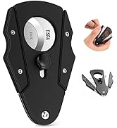 TISFA Cigar Cutter Stainless Steel Double Cut Blade with Safety Lock Cigar Guillotine, Sharp Ciga...