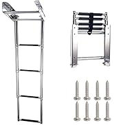 Amarine-made 4-Step Stainless Steel Under Platform Slide Mount Boat Boarding Telescoping Ladder -...