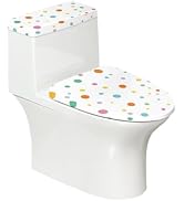 Pzuqiu Colorful Polka Dot Toilet Lid Cover Set of 2 Pieces Fashion Toilet Seat Cover Portable Bat...