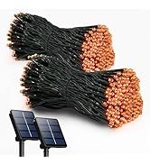 2 Pack Solar String Lights Outdoor, 200 LED Extra-Long 72FT Solar Powered Lights with 8 Lighting ...