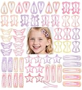 BAISEN 56 Pcs Hair Clips for Girls, Toddler Mini Metal Snap Hair Clips for Little Girls Baby Kids...