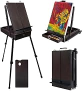 CONDA 70” French Easel with Aluminum Legs, Folding Sketch Painting Easel with Drawer, Tripod Ease...
