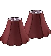 GOSO Scallop Burgundy Lamp Shades Set of 2 Medium Red, Bell Lamp Shade for Table Lamp,Floor Lamps...