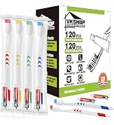 VKshop 120 Bulk Disposable Toothbrushes with Toothpaste,Individually Wrapped Toothbrushes, 120PS ...