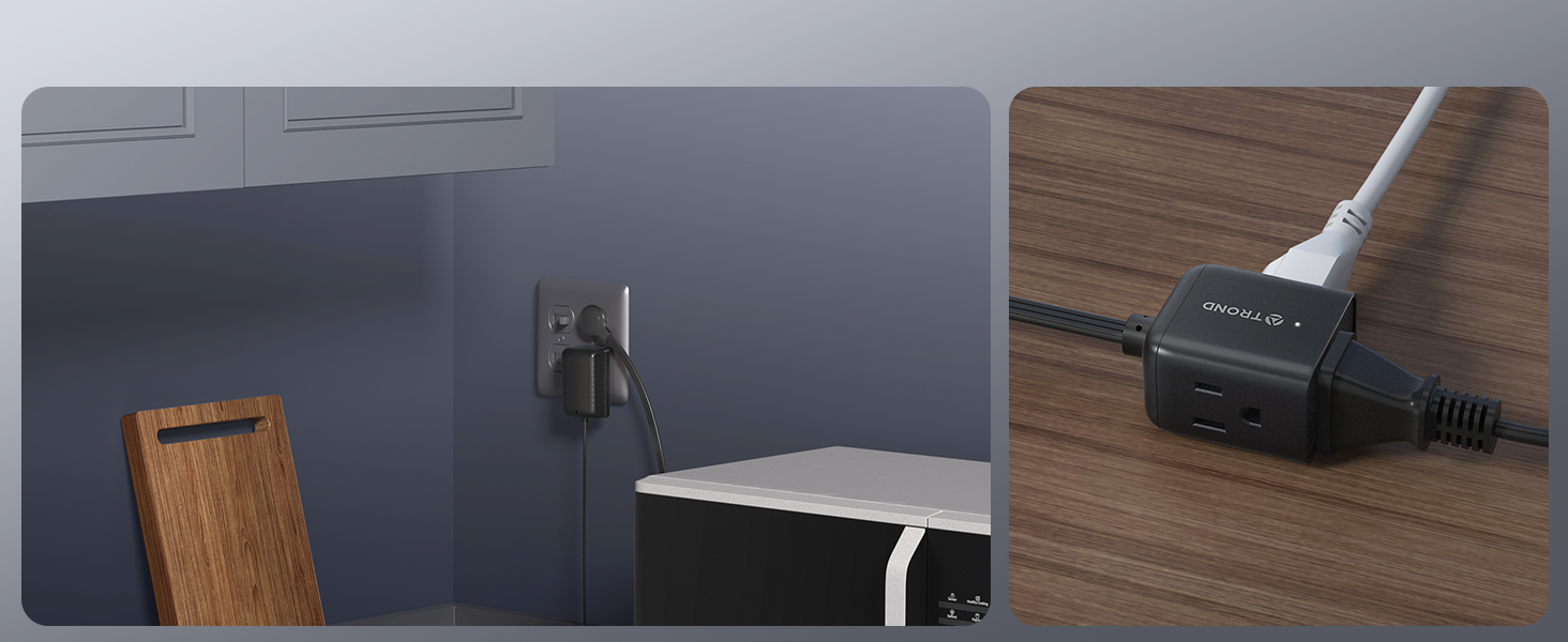 black flat extension cord