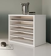 Ballucci File Organizer Paper Sorter, 5 Tier Adjustable Shelves Office Desk Organizer, 13 5/8" x ...