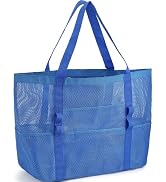 GYEUKHAM Mesh Beach Bag - Large Beach Tote Bag with Multiple Pockets for Family Beach Bag for Toy...