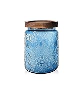 Glass Jar with Airtight Wood Lid – 24 OZ / 700 ML Vintage Storage Canister for Kitchen Pantry Bat...