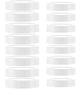 STARUBY 16Pcs Plastic 8 Regular Mouth Lids and 8 Wide Mouth Plastic Storage Caps for Mason Jars, ...