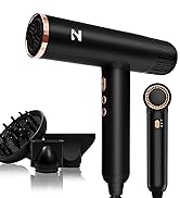Nicebay Ionic Hair Dryer with Diffuser, Professional Blow Dryer with 3 Attachments, 110000RPM Hig...