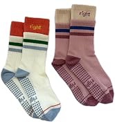 rightlee Stay Right Grip Socks Women’s Two-Tone Non Slip Pilates Barre Socks with Grips – Fits US...