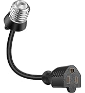 3 Outlet Light Socket Adapter, Convert E26/E27 Bulb Socket to 3 Prong Outlet with Extension Cord,...