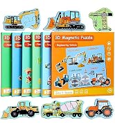 Magnetic Puzzles for Kids Ages 1-3, Travel Toddler Puzzles Ages 2-4 Year, Excavator Refrigerator ...