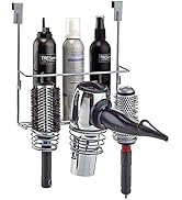 Home Intuition Hair Styling Station Organizer, Over The Cabinet Door (Silver)