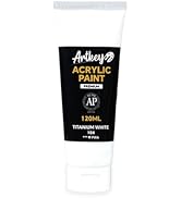 Artkey White Acrylic Paint - Titanium White (120 ml/4.06 oz) Tubes, Rich Pigments, Professional A...