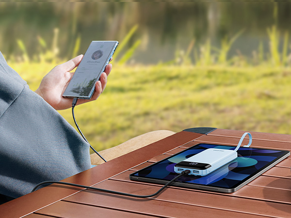portable charger with cords