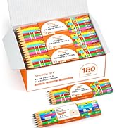 Shuttle Art Assorted Colorful Pencils, 180 Pack Kids Pencils Bulk with 12 Designs, 2 HB, Pre-shar...