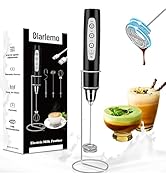 Colarlemo Milk Frother Handheld Rechargeable with Stand, Frother Wand Drink Mixer Electric Whisk ...