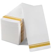 Disposable Linen-Feel Peper Napkins, Decorative White Guest Towels, 12