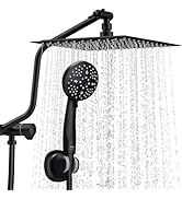 WRISIN 10 Inch Rain Shower Head with Handheld Spray, 6-Setting Handheld Showerhead, Adjustable Me...