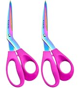 SCAIKTIG 8.5“ Bent Fabric Scissors All Purpose Sharp Heavy Duty, Bent Shears for Sewing Crafting ...