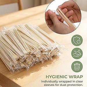 Disposable Bamboo Chopsticks, Individually Wrapped Chopstick Bulk