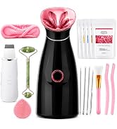Facial Steamer Deep Cleaning Kit: Nano Ionic Face Steamer with 8 Skin Care Tools Home Spa Clean R...