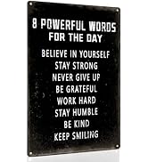 ALKB Inspirational Wall Art Metal Sign 8 x 12 Inch, Inspiring Positive Quotes Room Decor for Livi...