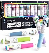 Joyask 12 Park Multicolor Pens, 10-in-1 Colored Ballpoint Pen, 116 Colors, 0.8mm Fine Point Smoot...