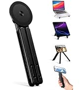 werfami Magnetic Phone Stand & Foldable Laptop Riser, Matte Black Multi-Device Aluminum Desk Moun...
