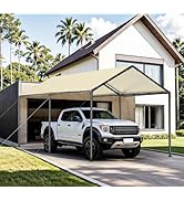 Carport, 10x20ft Heavy Duty Portable Garage, Car Port with Storage Shed, Car Canopy Car Tent with...